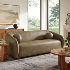 Holland Mushroom 85" Vegan Leather Sofa - Ornate Home