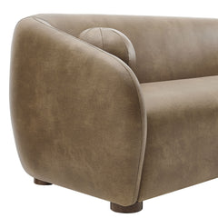Holland Mushroom 85" Vegan Leather Sofa - Ornate Home