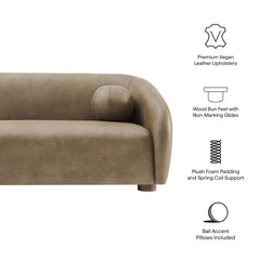 Holland Mushroom 85" Vegan Leather Sofa - Ornate Home
