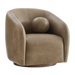 Holland Mushroom Swivel Vegan Leather Armchair - Ornate Home