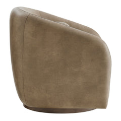 Holland Mushroom Swivel Vegan Leather Armchair - Ornate Home