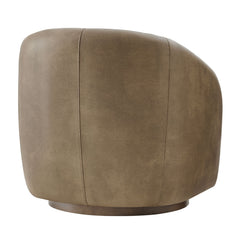 Holland Mushroom Swivel Vegan Leather Armchair - Ornate Home