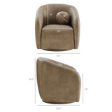 Holland Mushroom Swivel Vegan Leather Armchair - Ornate Home