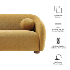 Holland Mustard 85" Chenille Fabric Sofa - Ornate Home
