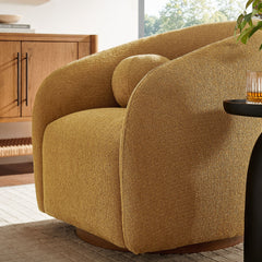 Holland Mustard Swivel Chenille Fabric Armchair - Ornate Home