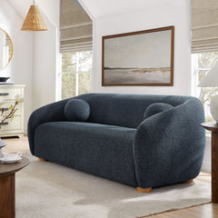 Holland Navy 85" Chenille Fabric Sofa - Ornate Home