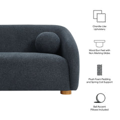 Holland Navy 85" Chenille Fabric Sofa - Ornate Home