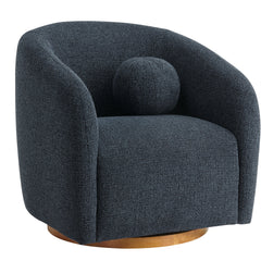 Holland Navy Swivel Chenille Fabric Armchair - Ornate Home
