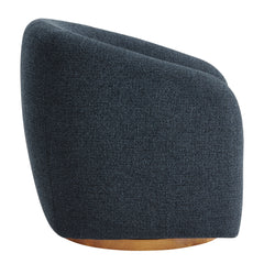 Holland Navy Swivel Chenille Fabric Armchair - Ornate Home