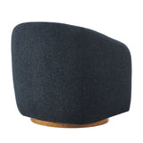 Holland Navy Swivel Chenille Fabric Armchair - Ornate Home