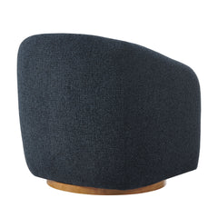Holland Navy Swivel Chenille Fabric Armchair - Ornate Home