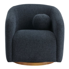 Holland Navy Swivel Chenille Fabric Armchair - Ornate Home