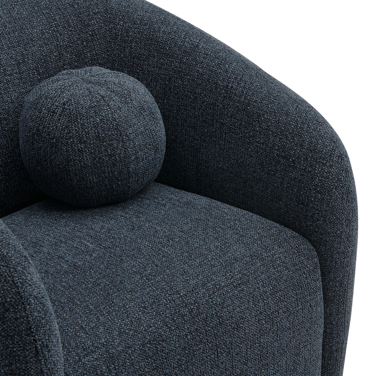 Holland Navy Swivel Chenille Fabric Armchair - Ornate Home