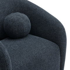 Holland Navy Swivel Chenille Fabric Armchair - Ornate Home