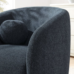 Holland Navy Swivel Chenille Fabric Armchair - Ornate Home