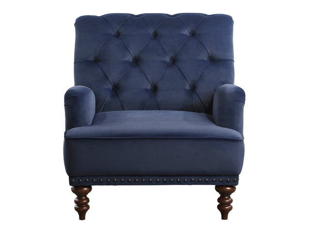 Holland Park Dark Blue Velvet Accent Chair - Ornate Home