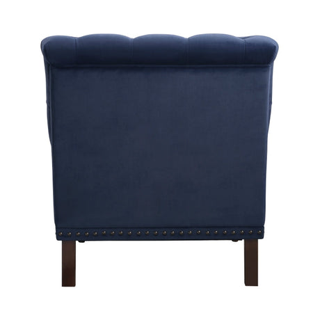 Holland Park Dark Blue Velvet Accent Chair - Ornate Home