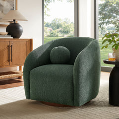 Holland Pine Swivel Chenille Fabric Armchair - Ornate Home