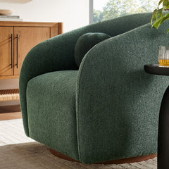 Holland Pine Swivel Chenille Fabric Armchair - Ornate Home