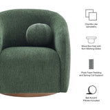 Holland Pine Swivel Chenille Fabric Armchair - Ornate Home