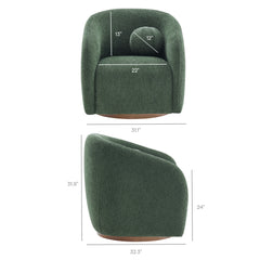 Holland Pine Swivel Chenille Fabric Armchair - Ornate Home
