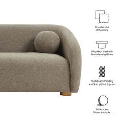 Holland Taupe 85" Chenille Fabric Sofa - Ornate Home