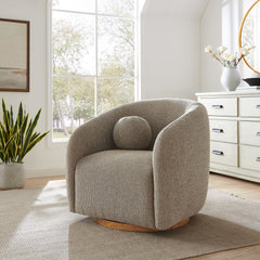 Holland Taupe Swivel Chenille Fabric Armchair - Ornate Home