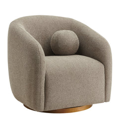 Holland Taupe Swivel Chenille Fabric Armchair - Ornate Home