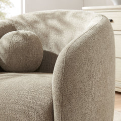 Holland Taupe Swivel Chenille Fabric Armchair - Ornate Home