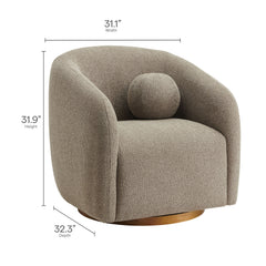 Holland Taupe Swivel Chenille Fabric Armchair - Ornate Home