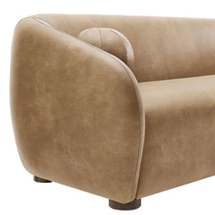 Holland Toast 85" Vegan Leather Sofa - Ornate Home