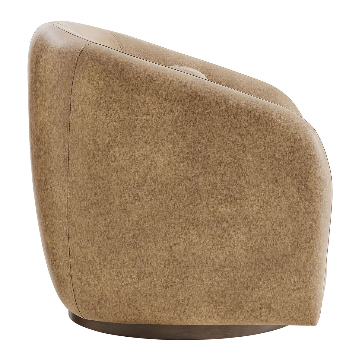 Holland Toast Swivel Vegan Leather Armchair - Ornate Home