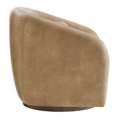 Holland Toast Swivel Vegan Leather Armchair - Ornate Home