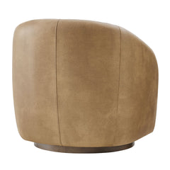 Holland Toast Swivel Vegan Leather Armchair - Ornate Home
