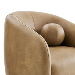 Holland Toast Swivel Vegan Leather Armchair - Ornate Home