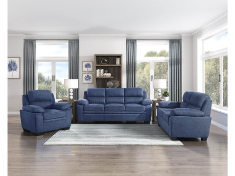 Holleman Blue 3-Piece Living Room Set - Ornate Home