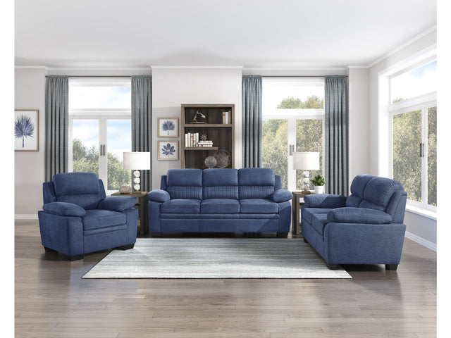 Holleman Blue 3-Piece Living Room Set - Ornate Home