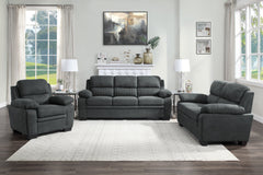 Holleman Dark Gray Loveseats - Ornate Home