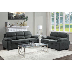 Holleman Dark Gray Loveseats - Ornate Home