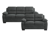 Holleman Dark Gray Sofa & Loveseat - Ornate Home