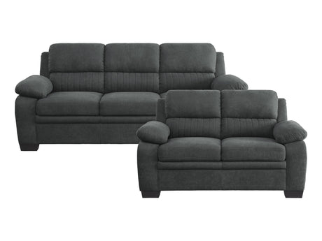 Holleman Dark Gray Sofa & Loveseat - Ornate Home