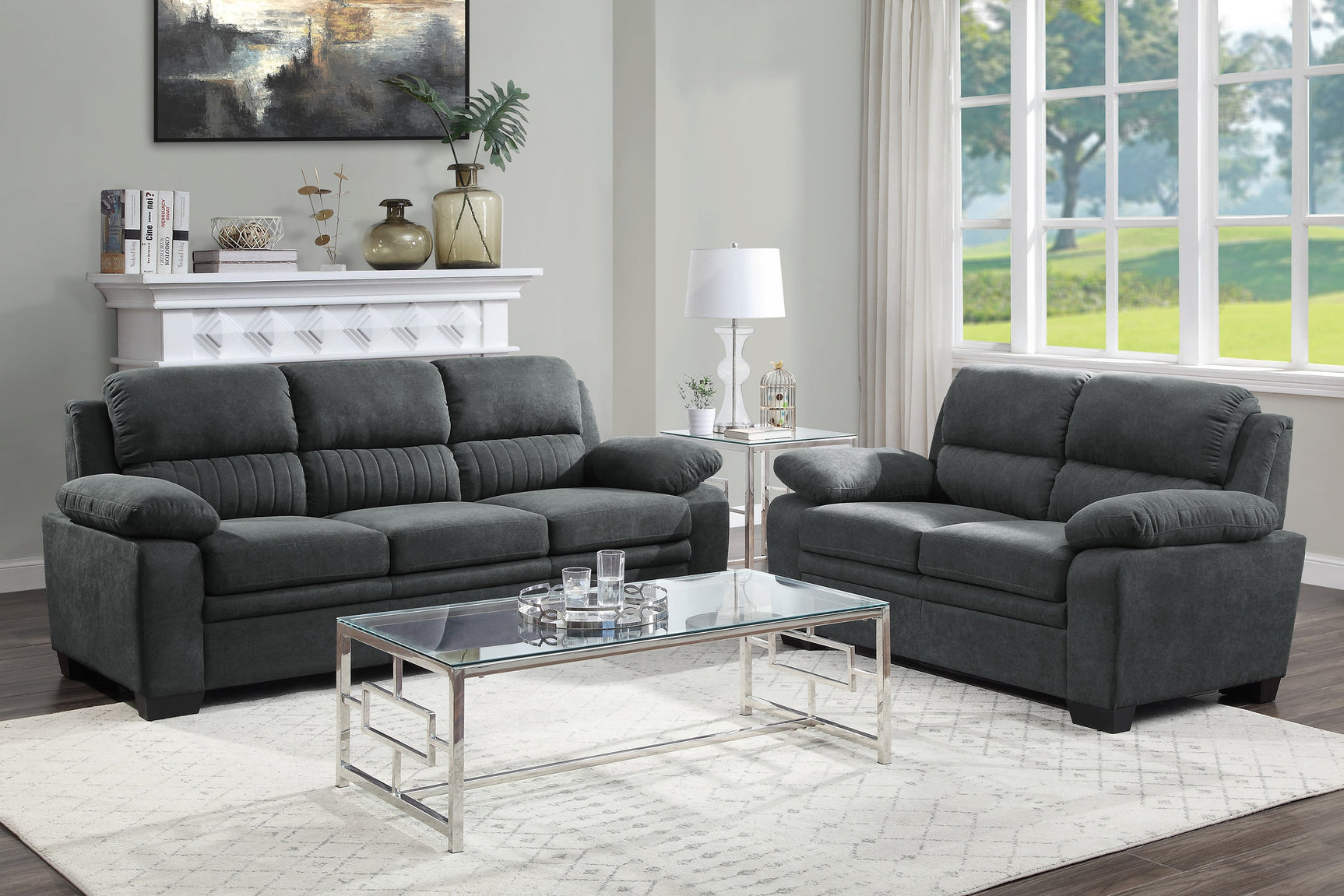 Holleman Dark Gray Sofa - Ornate Home