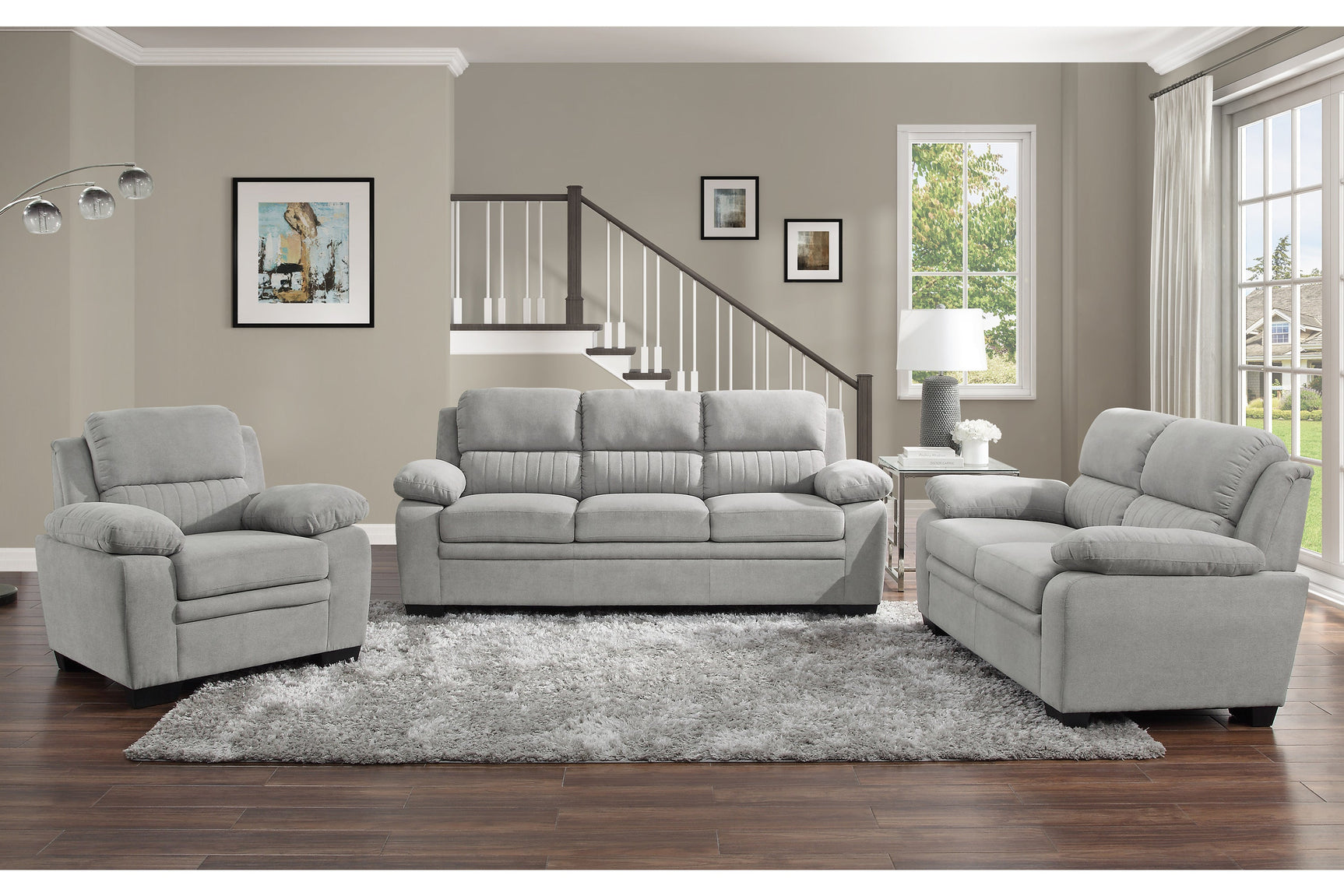 Holleman Gray Loveseat - Ornate Home