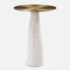 Hollen Brass/White Accent Table - Ornate Home