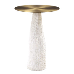 Hollen Brass/White Accent Table - Ornate Home
