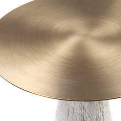 Hollen Brass/White Accent Table - Ornate Home