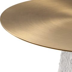 Hollen Brass/White Accent Table - Ornate Home