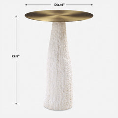 Hollen Brass/White Accent Table - Ornate Home