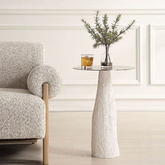 Hollen Brass/White Accent Table - Ornate Home
