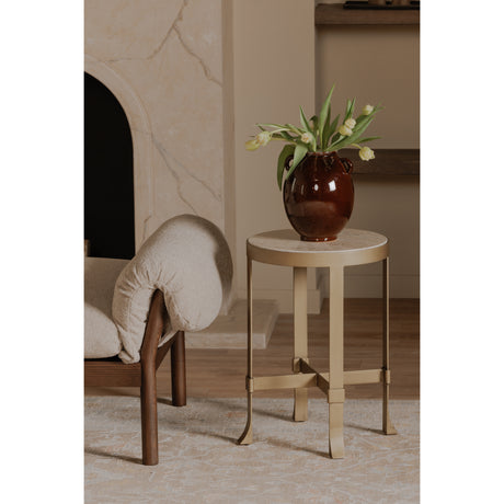 Holli Travertine Side Table - Ornate Home